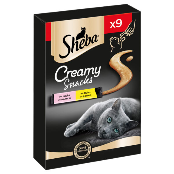 Sheba Creamy Snacks - Kuřecí a losos