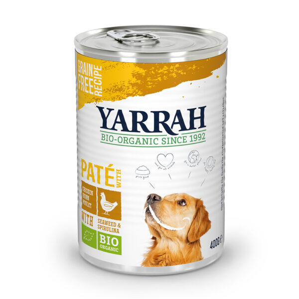Yarrah Bio kousky 12 x 405 g nebo Bio paté kuře 12 x 400 g -