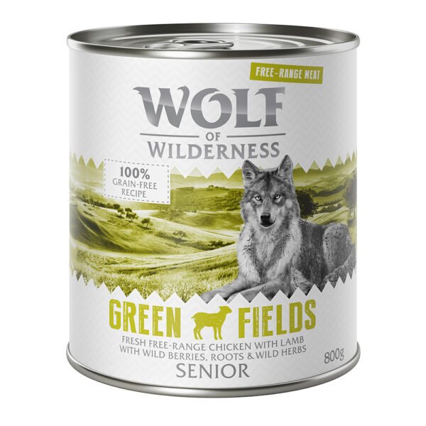 Výhodné balení Wolf of Wilderness "Free-Range Meat" Senior 12 x 800