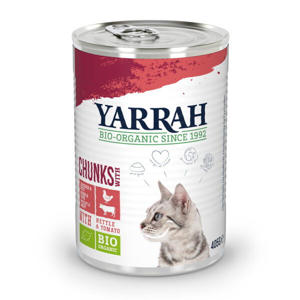 Yarrah Bio kousky 1 x 405 g - bio kuře & bio