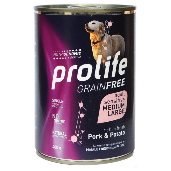 Prolife Dog Grain Free Sensitive Adult Medium/Large Pork &