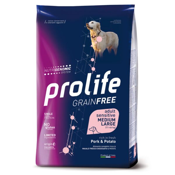 Prolife Dog Grain Free Sensitive Adult Medium/Large Pork