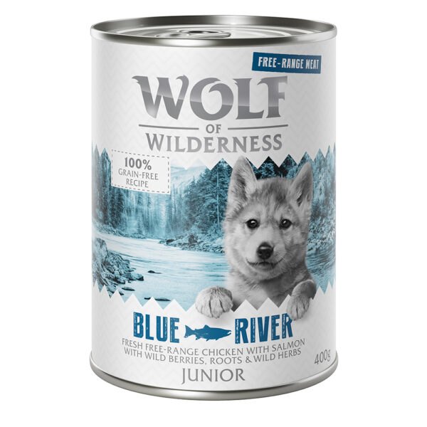 Výhodné balení Wolf Of Wilderness "Free-Range Meat" Junior 12 x 400