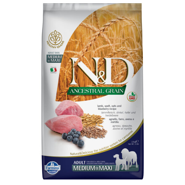 Farmina N&D Ancestral Grain Adult Medium/Maxi Lamb &