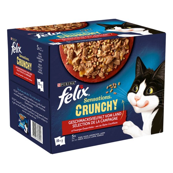 Felix Sensations Crunchy Crumbles 20 x 85 g +  2 x 40 g - kuřecí