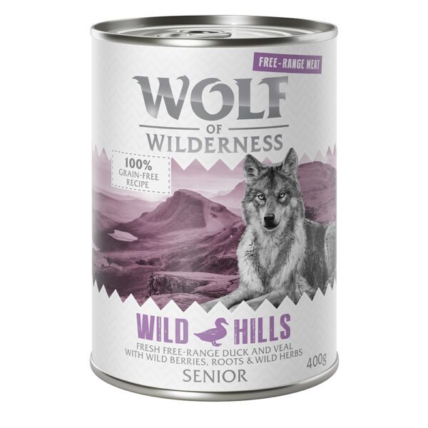 Výhodné balení Wolf of Wilderness "Free-Range Meat" Senior 12 x 400
