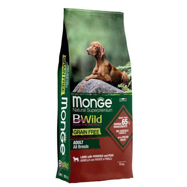 Monge Bwild Grain Free All Breeds Lamb with Potatoes and Peas -