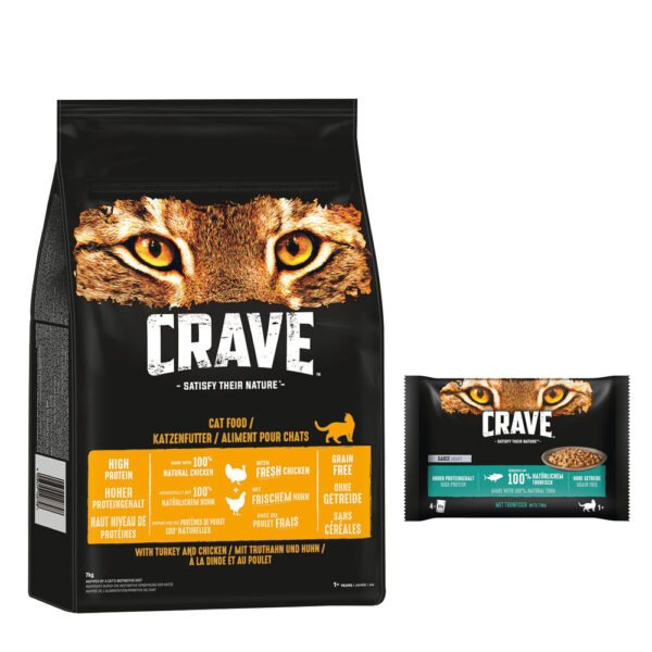 Crave granule 7 kg + Crave Pouch 4 x 85 g - 15 % sleva -