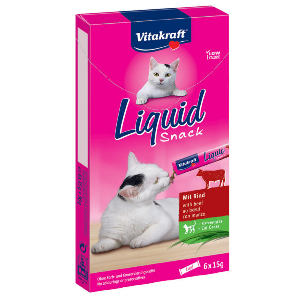 Vitakraft Cat Liquid-Snack hovězí a inulin -