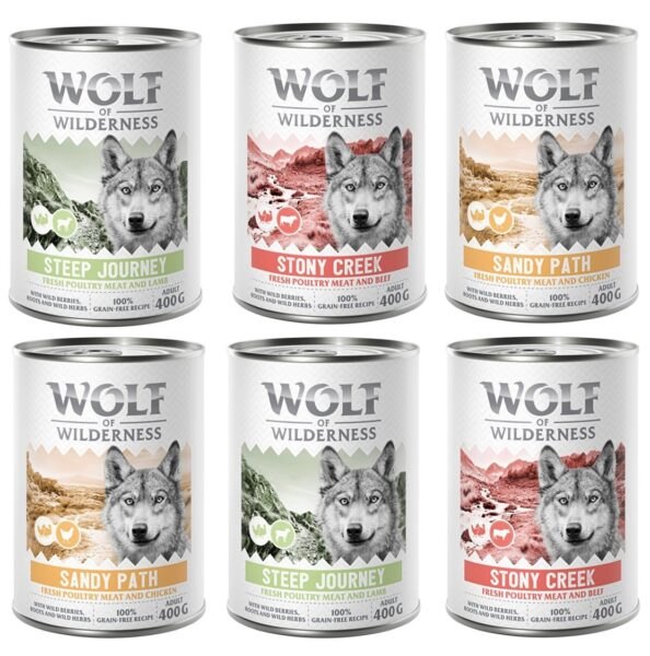 Wolf of Wilderness Adult 6 x 400 g - se spoustou čerstvé drůbeže
